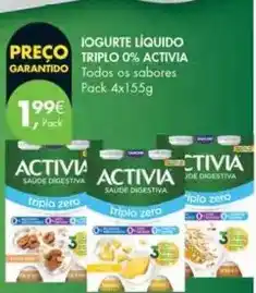 Pingo Doce Activia - iogurte líquido triplo 0% promoção