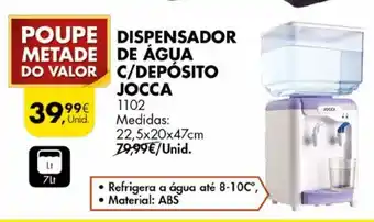 Pingo Doce Dispensador de Água C/ Depósito Jocca 1102 22,5x20x47cm promoção