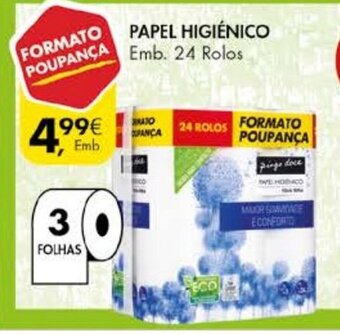 Pingo Doce Papel Higiénico 24 Rolos promoção