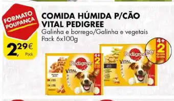 Pingo Doce Comida Húmida P/Cão Vital Pedigree Pack 6x100g promoção