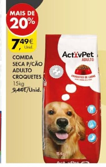 Comida Seca P/Cão Adulto Croquetes 15kg