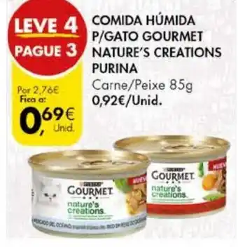 Pingo Doce Comida Húmida P/Gato Gourmet Nature's Creations Purina 85g promoção