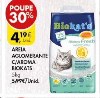Pingo Doce Areia Aglomerante C/ Aroma Biokats 5kg promoção