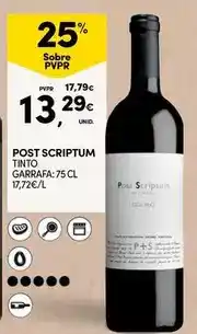 Continente Post scriptum tinto promoção