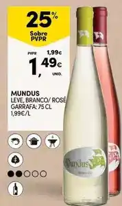 Mundus - leve, branco/ rosé garrafa