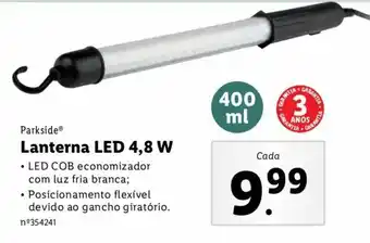 Lidl Parkside Lanterna LED 4,8W promoção