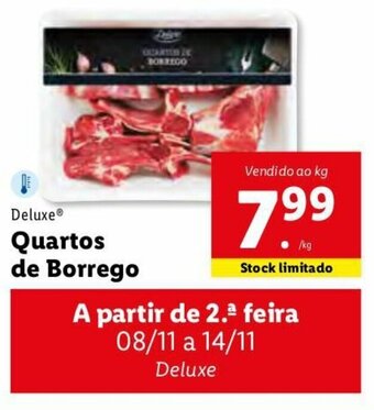Lidl Deluxe Quartos de Borrego promoção