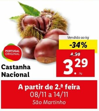 Lidl Castanha Nacional promoção