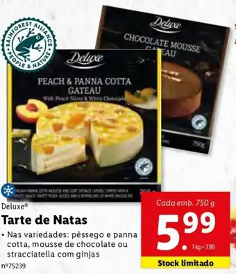 Lidl Deluxe Tarte de Natas 750g promoção