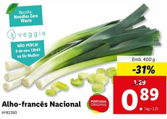 Lidl Alho-francês Nacional 400g promoção