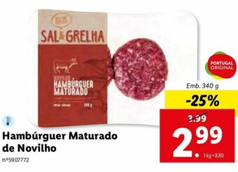 Lidl Hambúrguer Maturado de Novilho 340g promoção