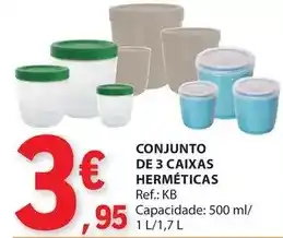 E.Leclerc Conjunto de 3 caixas hermeticas promoção