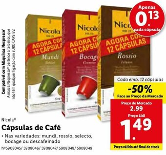 Lidl Nicola Cápsulas de Café 12 Cápsulas promoção