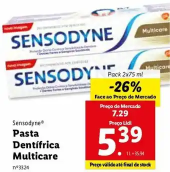 Lidl Sensodyne Pasta Dentífrica Multicare 2x75ml promoção