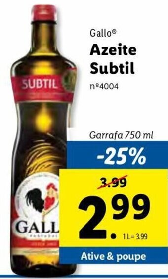 Lidl Gallo Azeite Subtil 750ml promoção