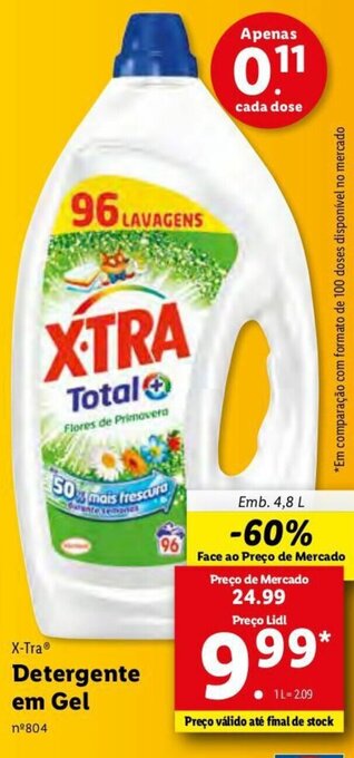Lidl X-Tra Detergente em Gel 4,8L promoção