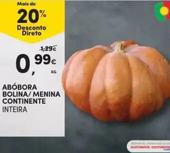 Continente Abóbora Bolina/ Menina Continente promoção