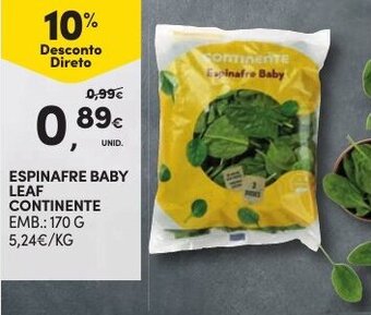 Espinafre Baby Leaf Continente 170g
