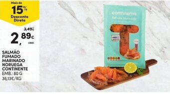 Salmão Fumado Marinado Noruega Continente 80g
