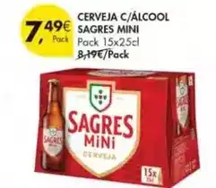 Pingo Doce Sagres mini - cerveja c/alcool promoção