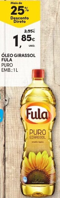 Continente Óleo Girassol Fula Puro 1L promoção