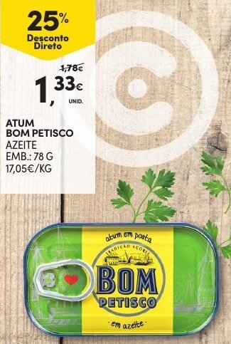 Continente Atum Bom Petisco 78g promoção