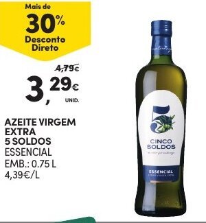 Continente Azeite Virgem Extra 5 Soldos 0.75L promoção
