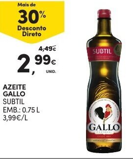 Continente Azeite Gallo 0.75L promoção