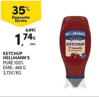 Continente Ketchup Hellmann's 468g promoção