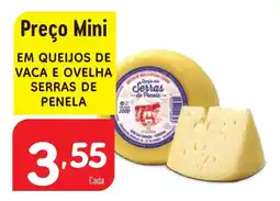Minipreço Em queijos de vaca e ovelha serras de penela promoção