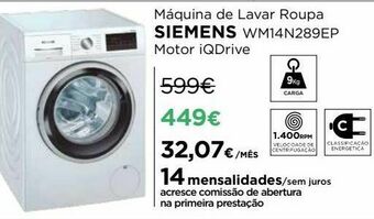 El Corte Inglés Máquina lavar roupa siemens promoção