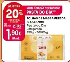 Intermarché Pasta do dia - folhas de massa fresca p/ lasanha promoção