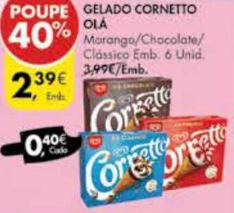 Pingo Doce Gelado Cornetto Olá 6 Unid promoção