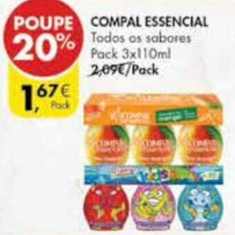 Pingo Doce Compal Essencial 3x110ml promoção