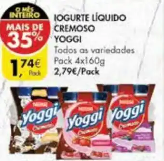 Pingo Doce Iogurte Líquido Cremoso Yoggi 4x160g promoção