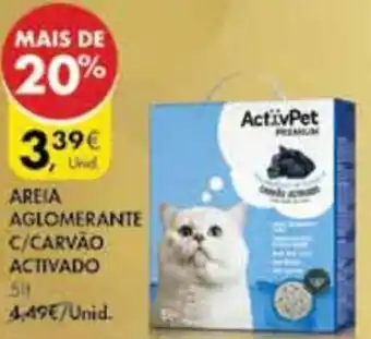Pingo Doce Areia Aglomerante c/Carvão Activido Activpet 5lt promoção