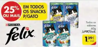 Pingo Doce Snacks p/Gato Felix 60g promoção