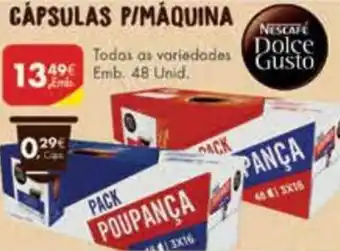 Pingo Doce Cápsulas p/Máquina Dolce Gusto 48 unid promoção