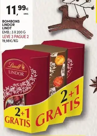 Continente Bombons Lindor Lindt 3x200g promoção