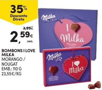 Continente Bombons I Love Milka 110g promoção