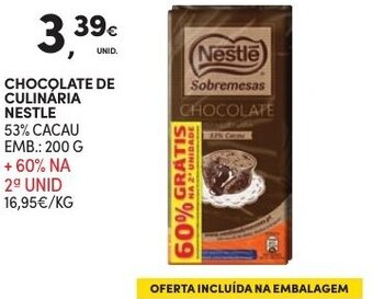Continente Chocolate de Culinária Nestle 200g promoção