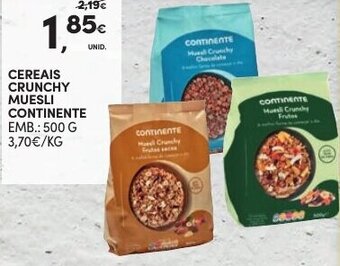 Continente Cereais Crunchy Muesli Continente 500g promoção