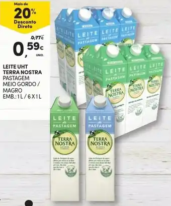 Continente Leite UHT Terra Nostra 1L/ 6x1L promoção