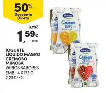 Continente Iogurte Líquido Marco Cremoso Mimosa 4x173g promoção