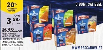 Continente Filetes de Pescada Panados Pescanova 400g/320g promoção