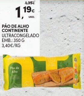 Continente Pão de Alho Continente 350g promoção