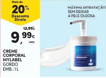 Continente Creme Corporal Mylabel 1L promoção