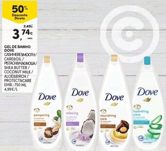 Continente Gel de Banho Dove 750ml promoção