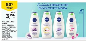 Continente Gel de Banho Nivea 750ml promoção