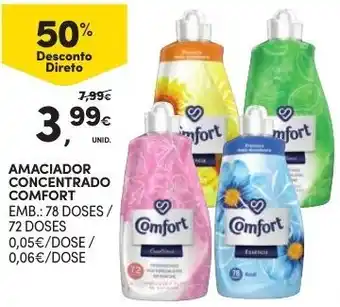 Continente Amaciador Concentrado Comfort 78 Doses/ 72 Doses promoção